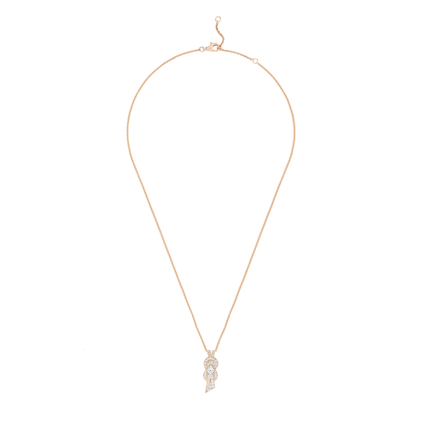 Pendentif Chance Infinie en or rose avec diamants, moyen mod&egrave;le